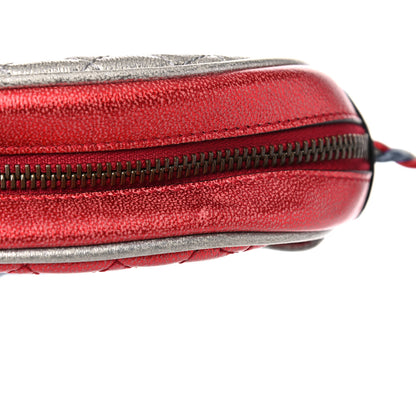 Gucci Laminated Nappa Trapuntata Mini Zumi Dome Shoulder Bag Rosso Marine Argento 13 of 13
