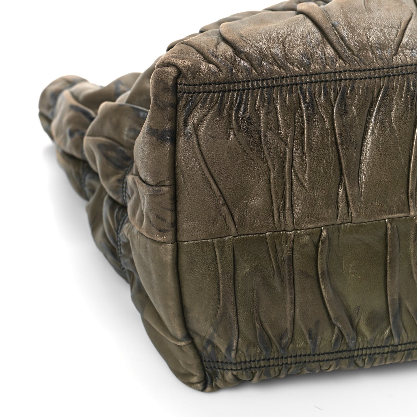 Nappa Gaufre Tote Green