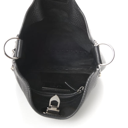 Valentino Garavani Pebbled Calfskin Small Rockstud Rolling Flip-Lock Messenger Bag Black 5 of 10