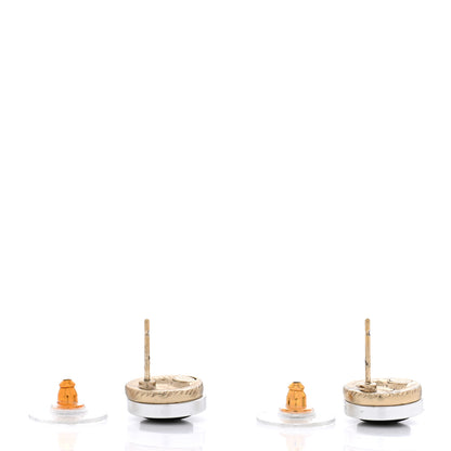 Chanel Resin Textured CC Button Earrings 4 of 5