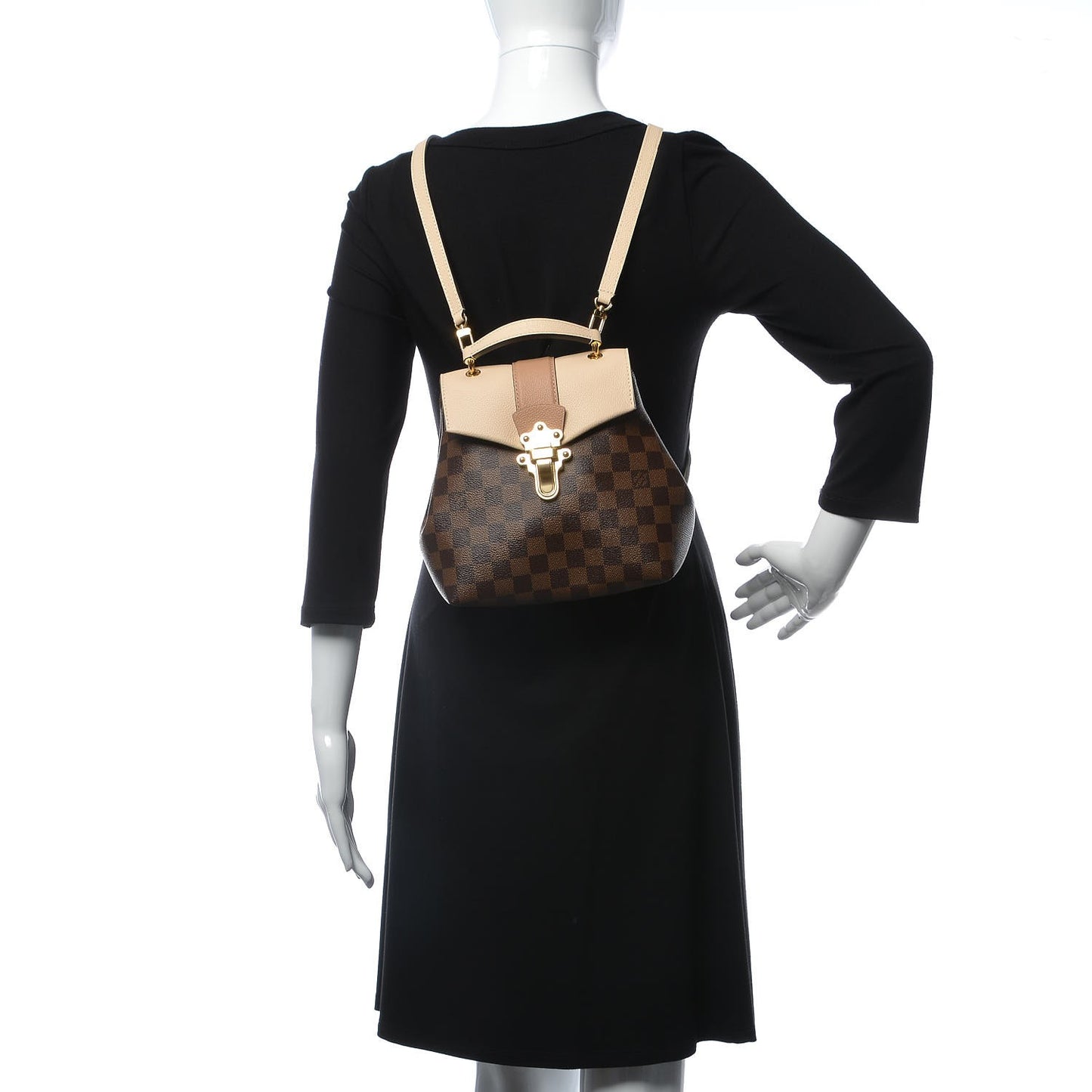 Damier Ebene Clapton Backpack Creme