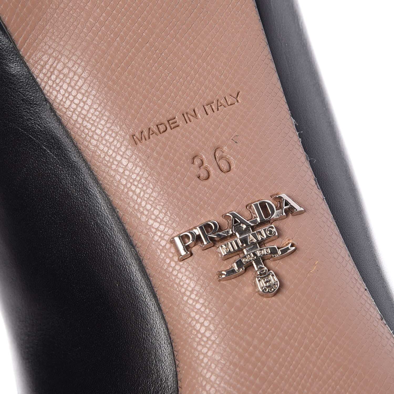 Prada Vitello Kitten Heels Pumps 36 Black 9 of 10