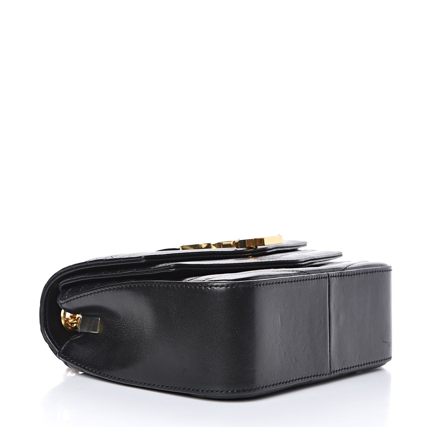 Saint Laurent Lambskin Matelasse Chevron Monogram Small Sulpice Bag Black 4 of 12