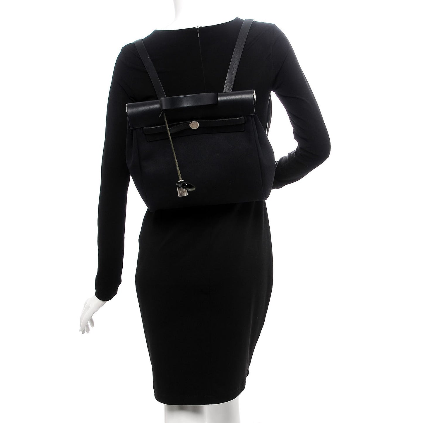 Toile Vache Calfskin Herbag 30 PM Backpack Black
