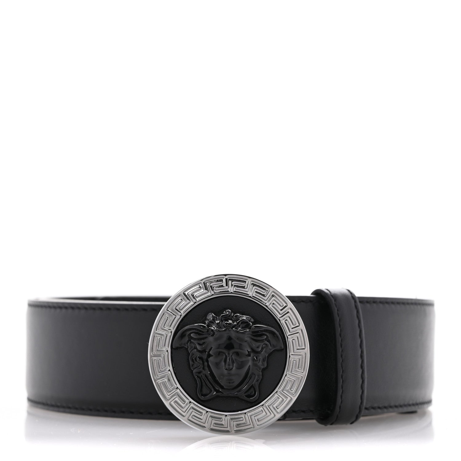 Versace Calfskin Palazzo Medusa Belt 105 42 Black 1 of 9