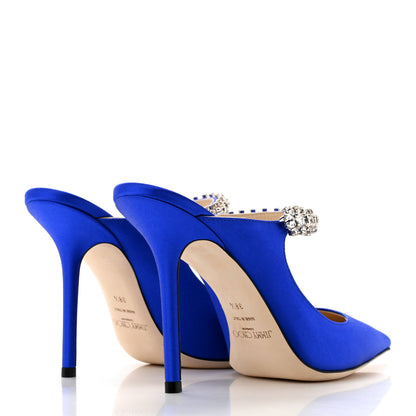 Jimmy Choo Satin Crystal Bing 100 Pumps 38.5 Ultraviolet 4 of 9