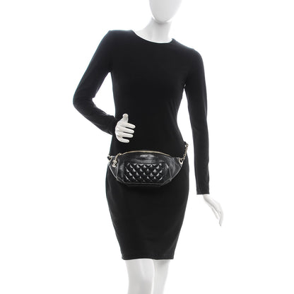 Chanel Crumpled Glazed Lambskin Quilted Waist Bag Fanny Pack Black 2 of 7