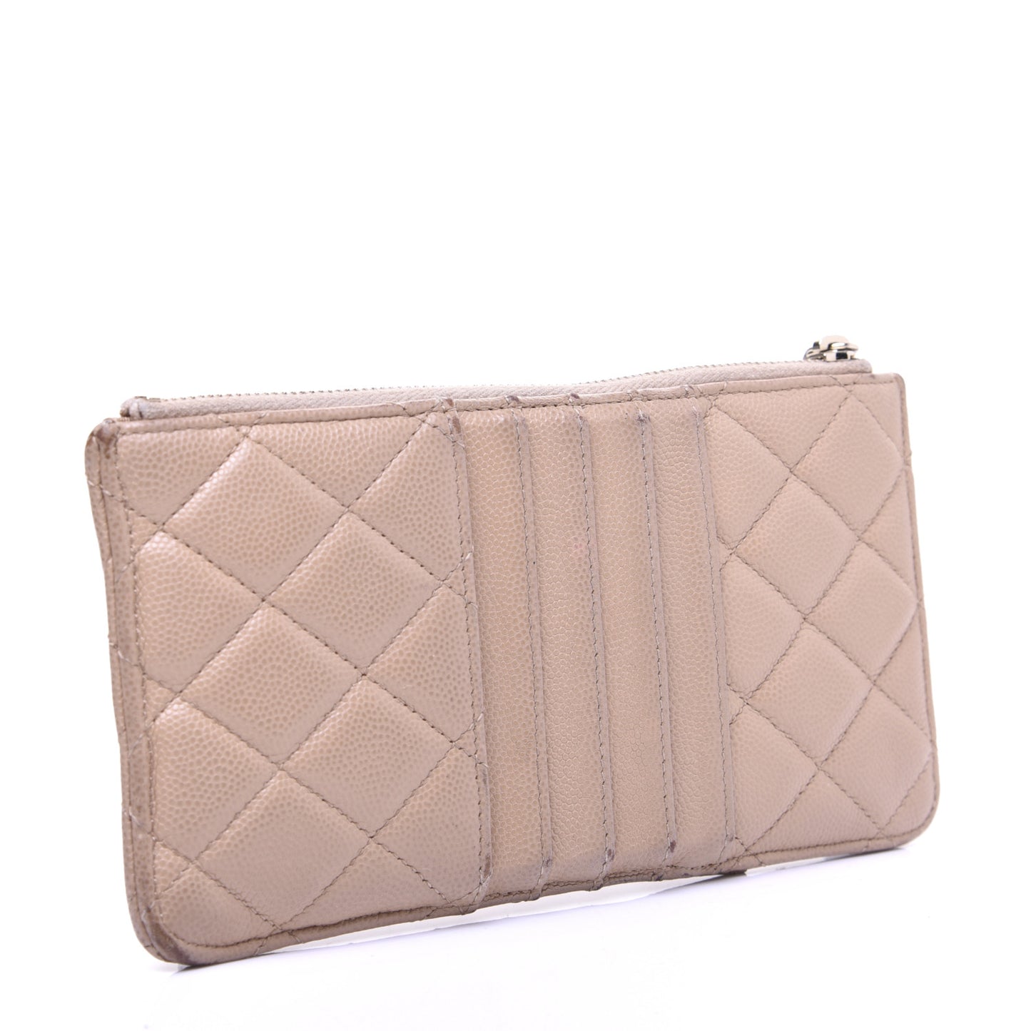 Iridescent Caviar Quilted Classic iPhone Pouch Beige