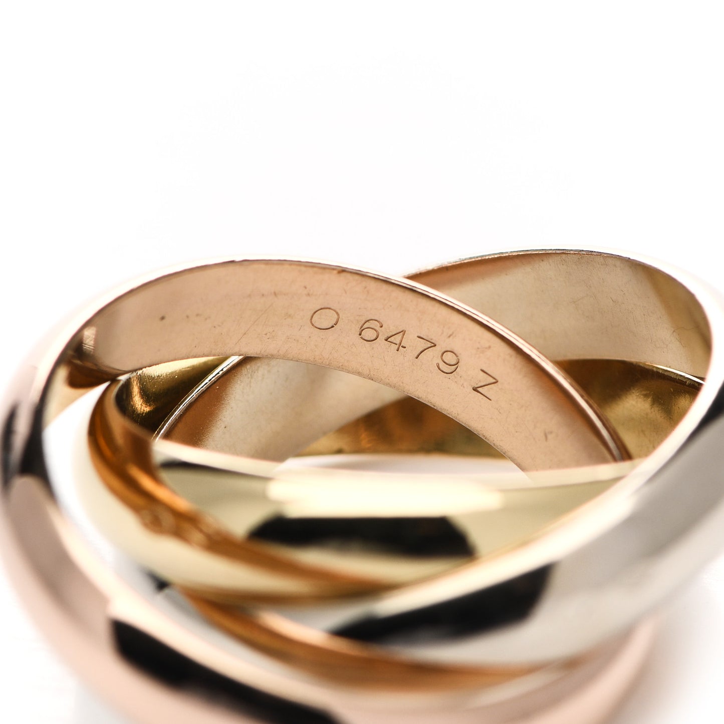 18K Pink Yellow White Gold Trinity Ring 53 6.25