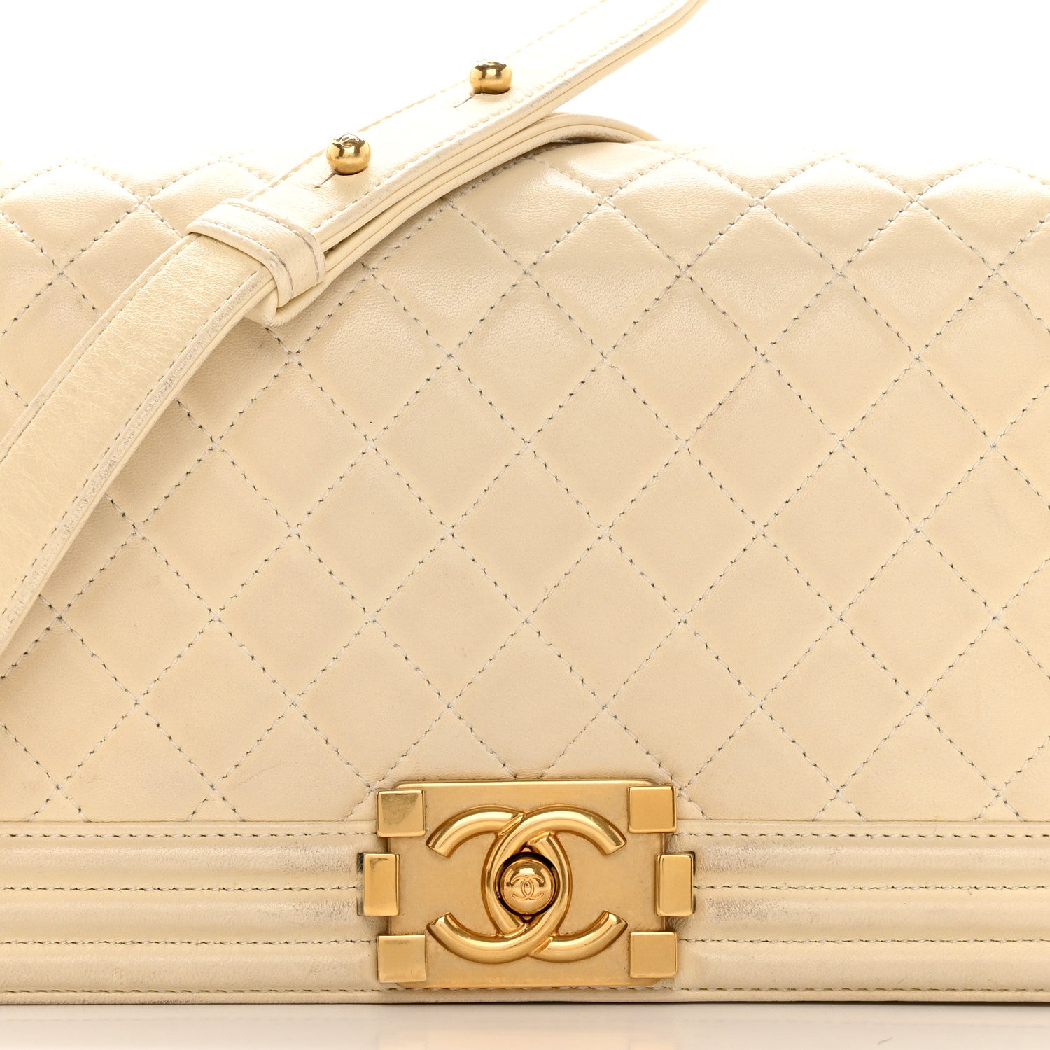 Chanel Lambskin Quilted Medium Boy Flap Light Beige 8 of 29