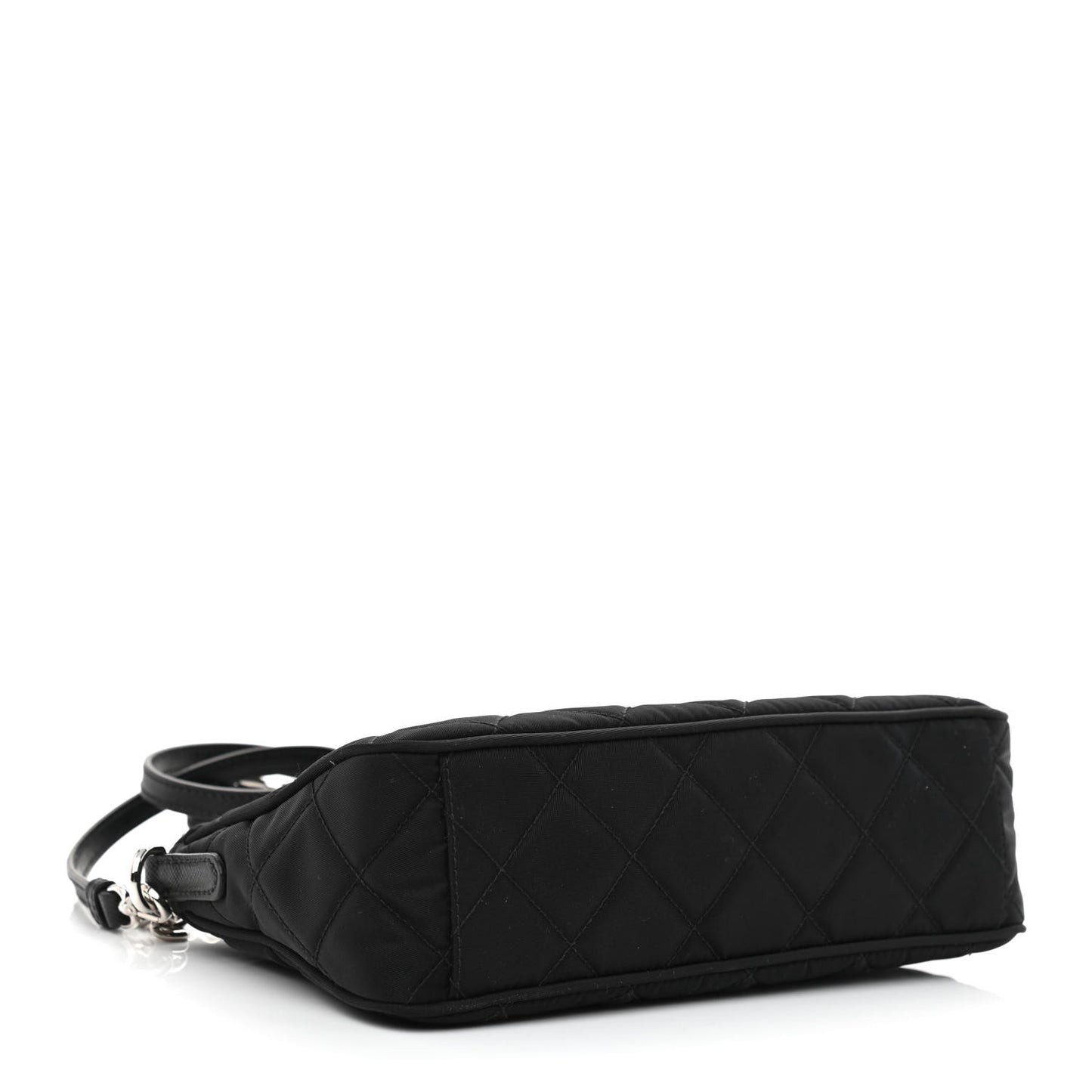 Nylon Tessuto Impuntu Quilted Crossbody Bag Black
