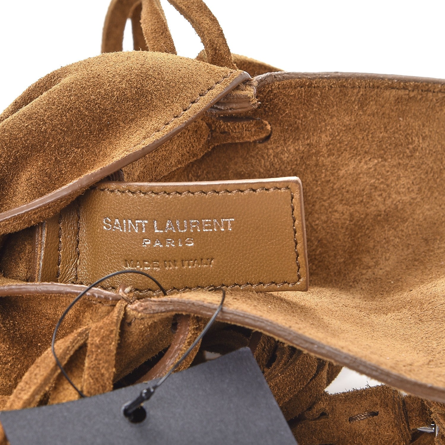 Saint Laurent Suede Fringe Toy Monogram Anita Crossbody Bag Light Ocre 6 of 7