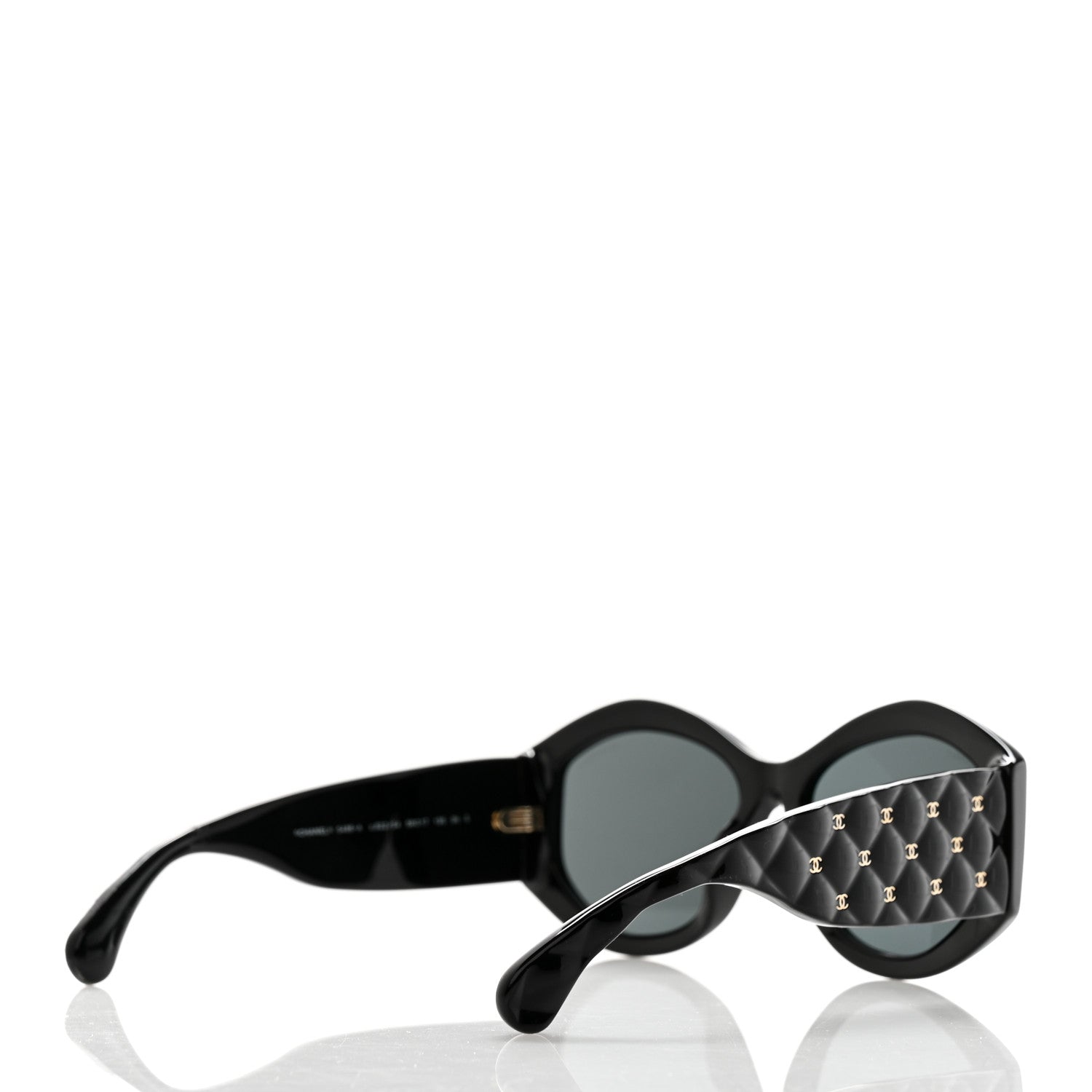 Chanel Acetate Quilted CC Sunglasses 5486-A Black 4 of 8