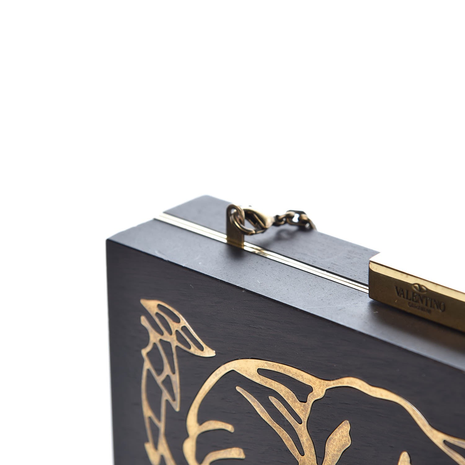Valentino Garavani Wood Elephant Minaudiere Clutch Black 11 of 12