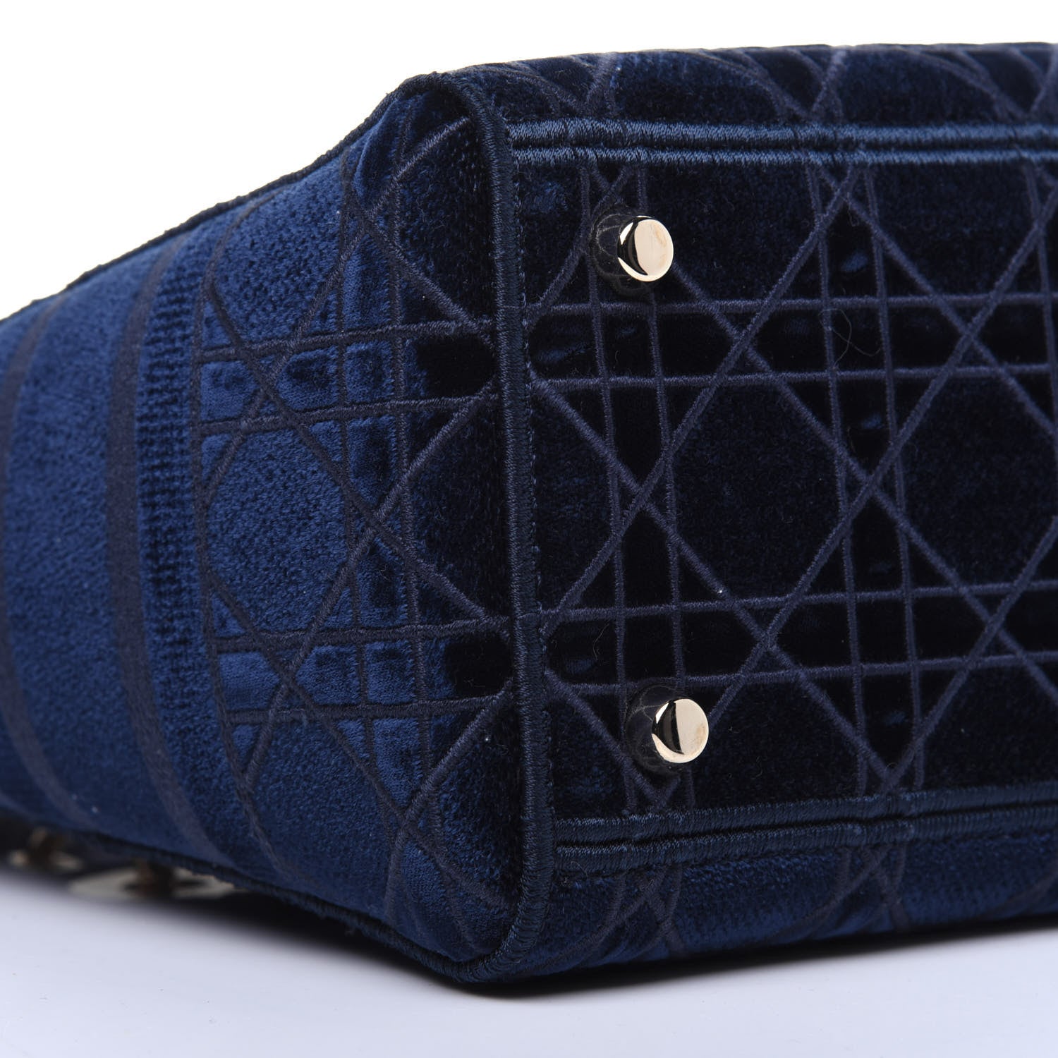Christian Dior Velvet Cannage Medium Lady D-Lite Blue 9 of 11
