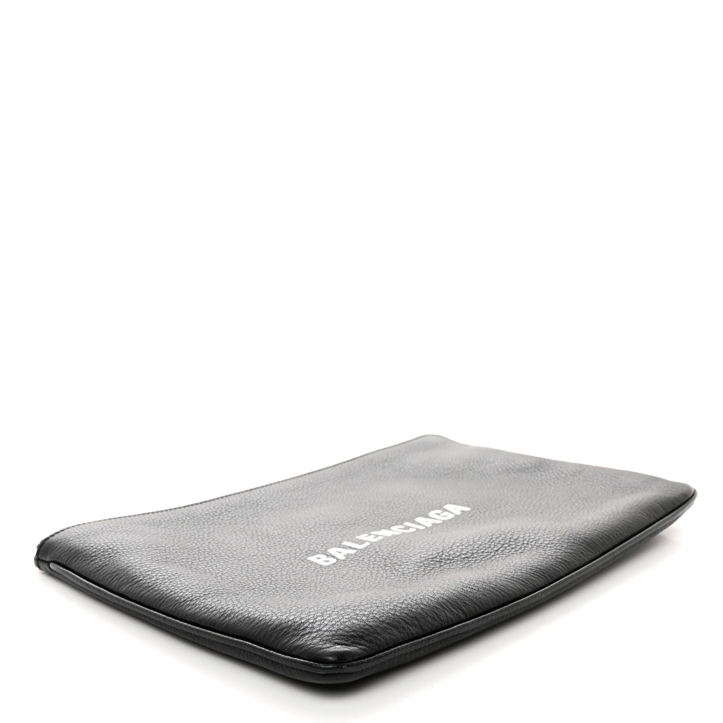 Calfskin Logo Medium Everyday Pouch Black