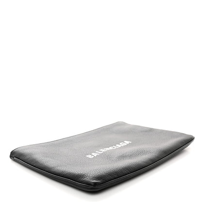 Balenciaga Calfskin Logo Medium Everyday Pouch Black 4 of 9