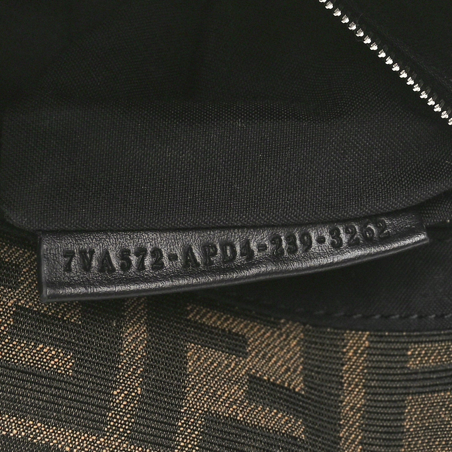 Fabric Jacquard F Paillettes Vitello Cover FF 1974 Embroidered Baguette Tobacco Moro Argento