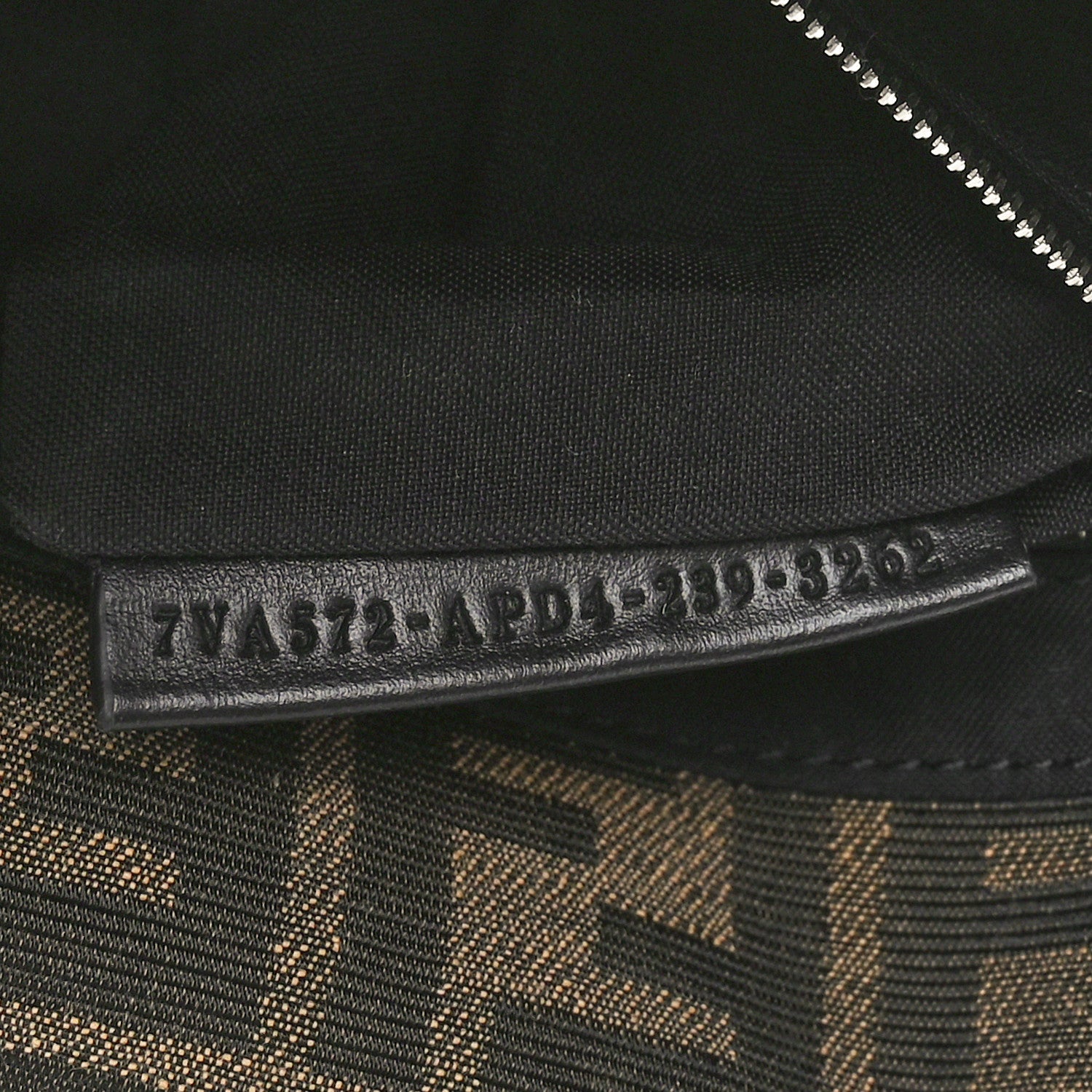 Fendi Fabric Jacquard F Paillettes Vitello Cover FF 1974 Embroidered Baguette Tobacco Moro Argento 7 of 11