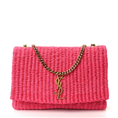 Saint Laurent Raffia Medium Monogram Kate Satchel Pink Glow 1 of 10