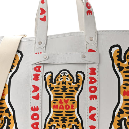 Louis Vuitton X NIGO Calfskin Tiger Journey Tote White 7 of 9