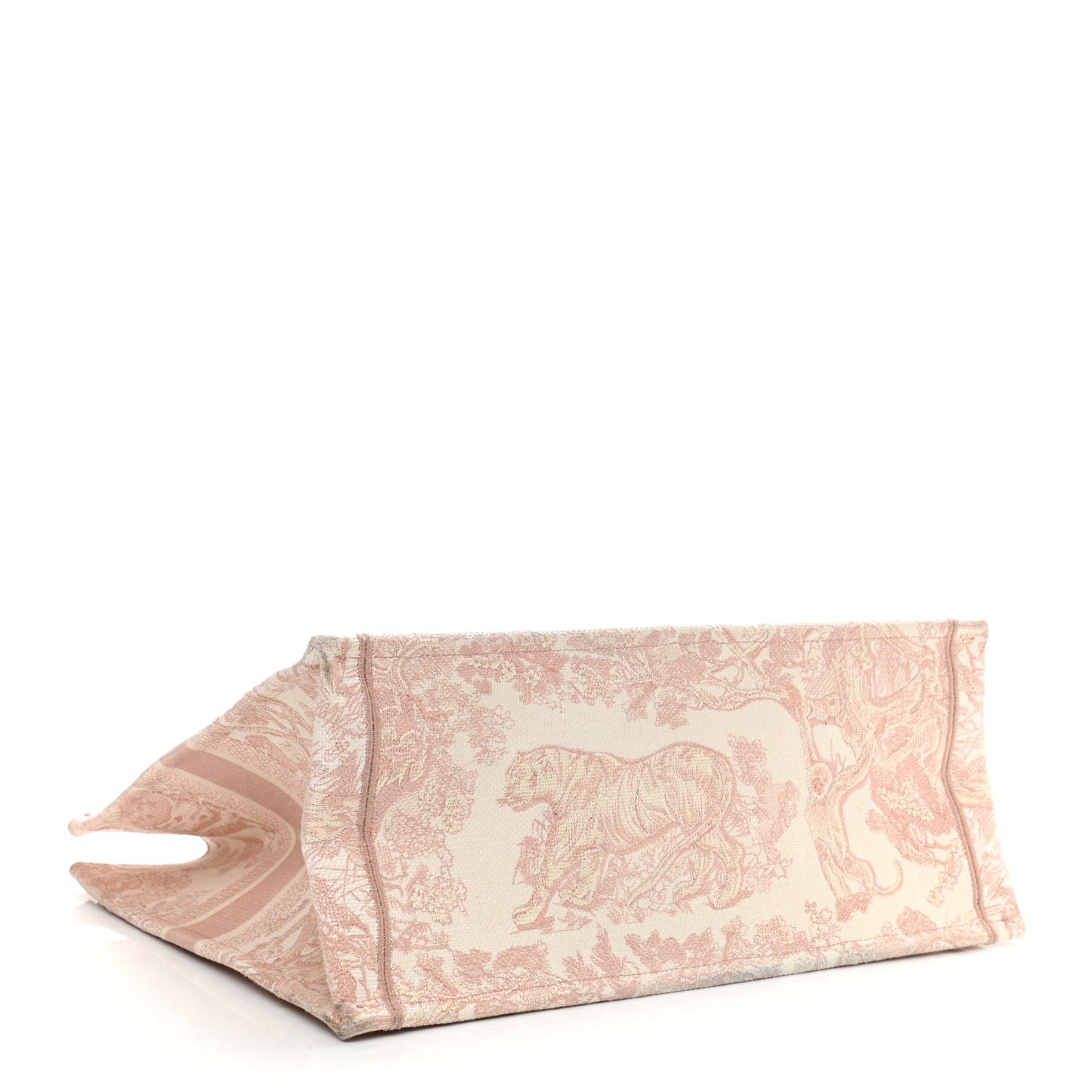 Canvas Toile De Jouy Embroidered Large Book Tote Pink