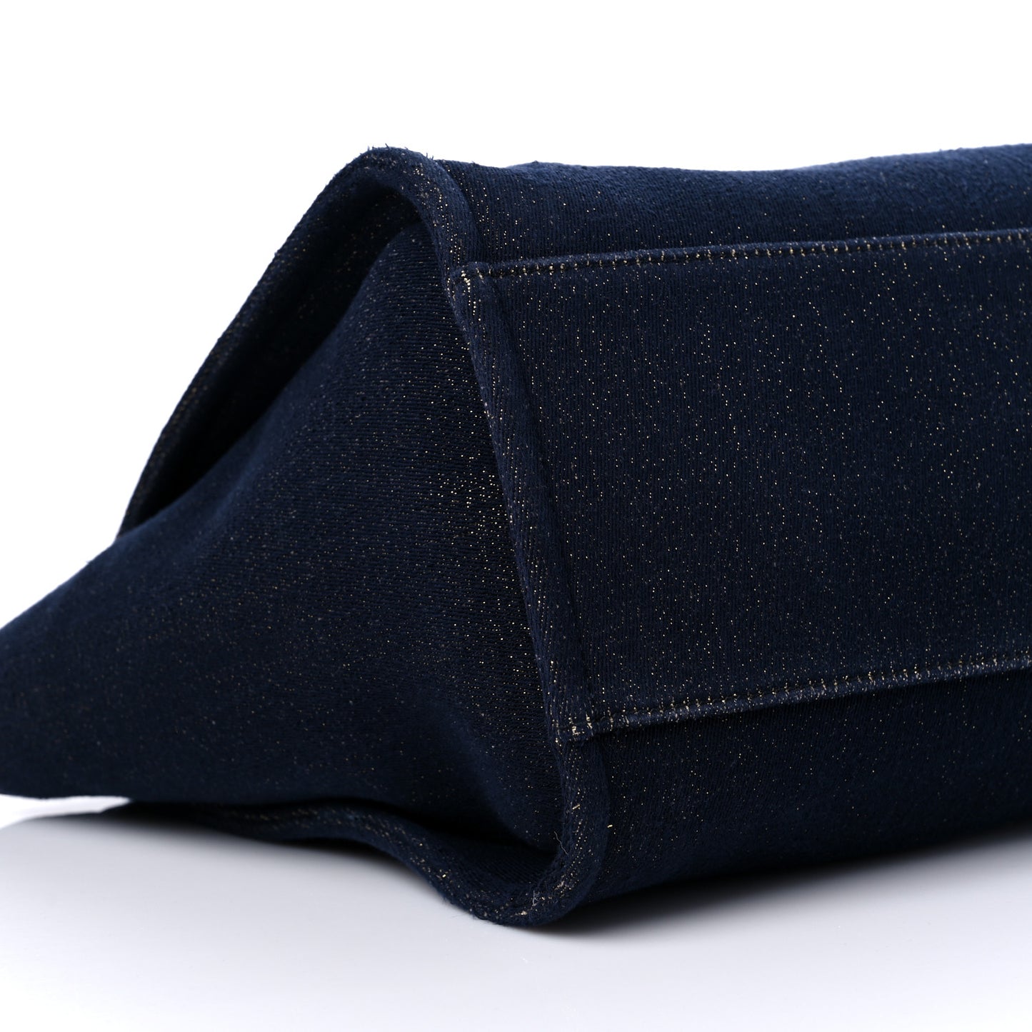Lurex Canvas Medium Deauville Tote Navy Blue Gold