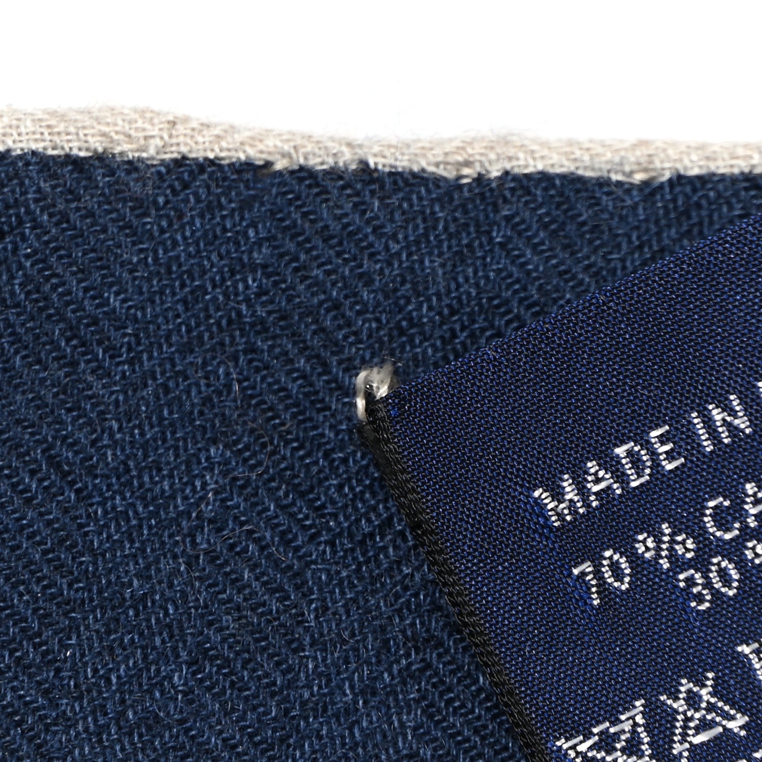 Hermes Cashmere Silk Chevaux Dechaines Shawl 140 Marine Naturel Gris 8 of 8