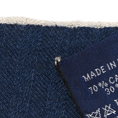 Hermes Cashmere Silk Chevaux Dechaines Shawl 140 Marine Naturel Gris 8 of 8