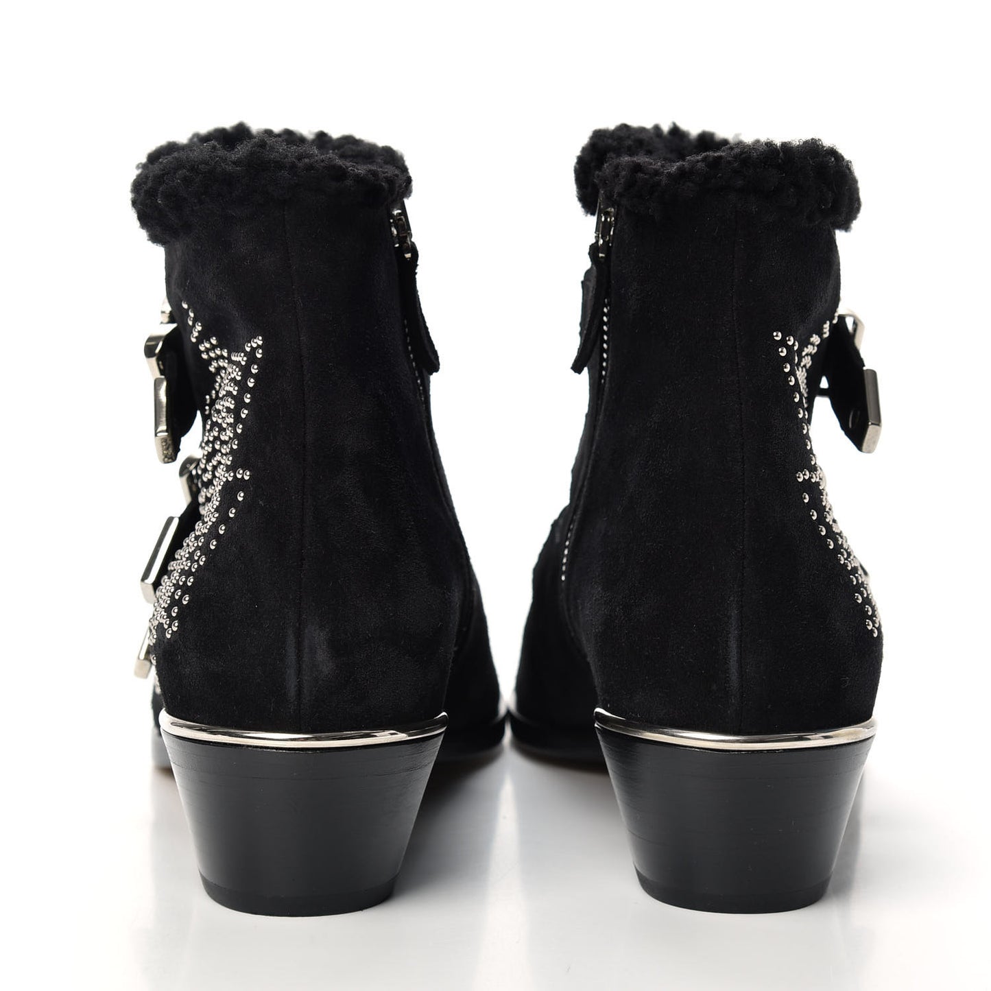 Shearling Studded Susanna Ankle Boots 38 Black