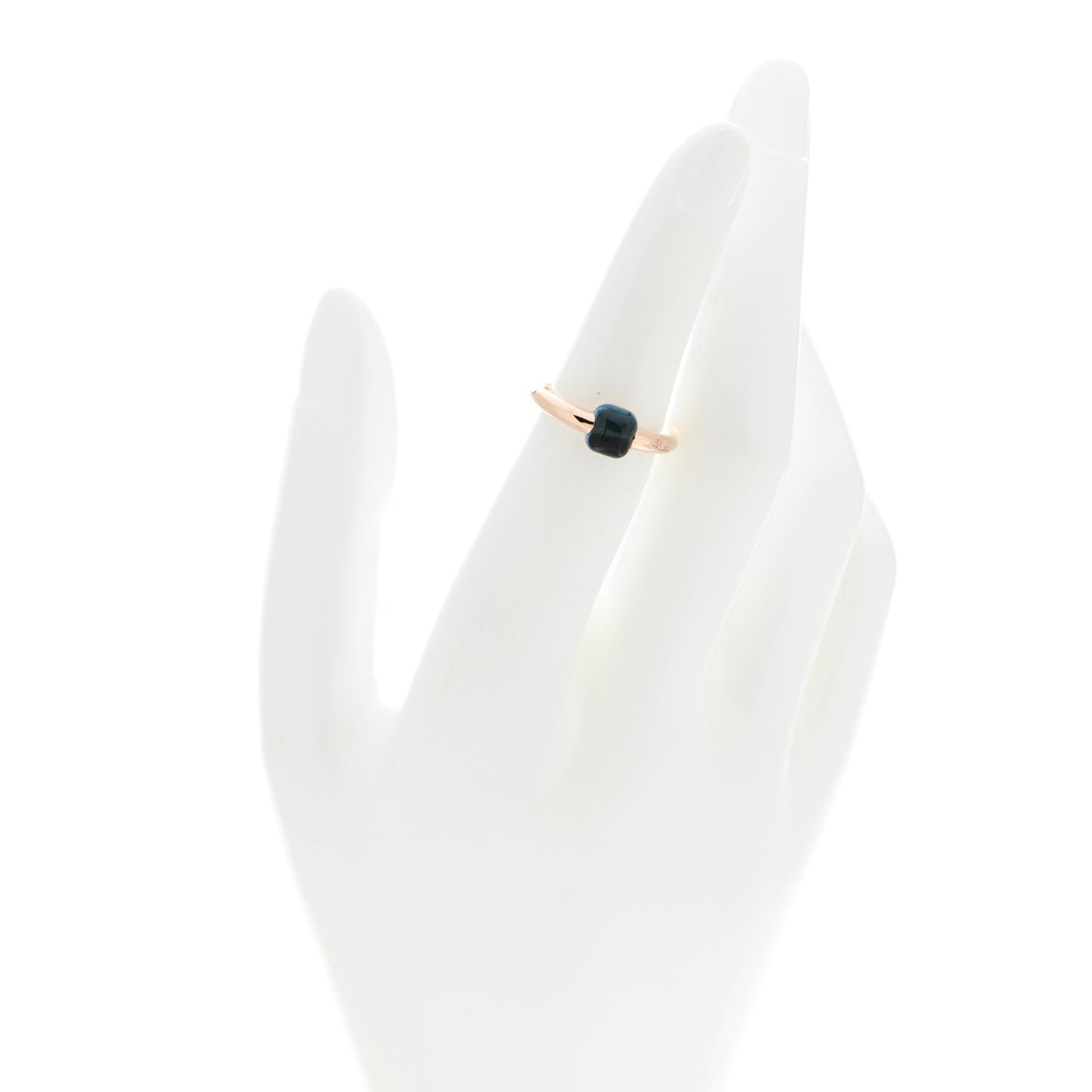 18K Rose Gold London Blue Topaz M'Ama Non M'Ama Ring 50 5.5