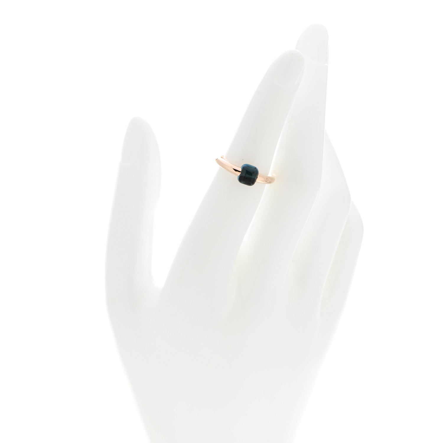 Pomellato 18K Rose Gold London Blue Topaz M'Ama Non M'Ama Ring 50 5.5 2 of 8