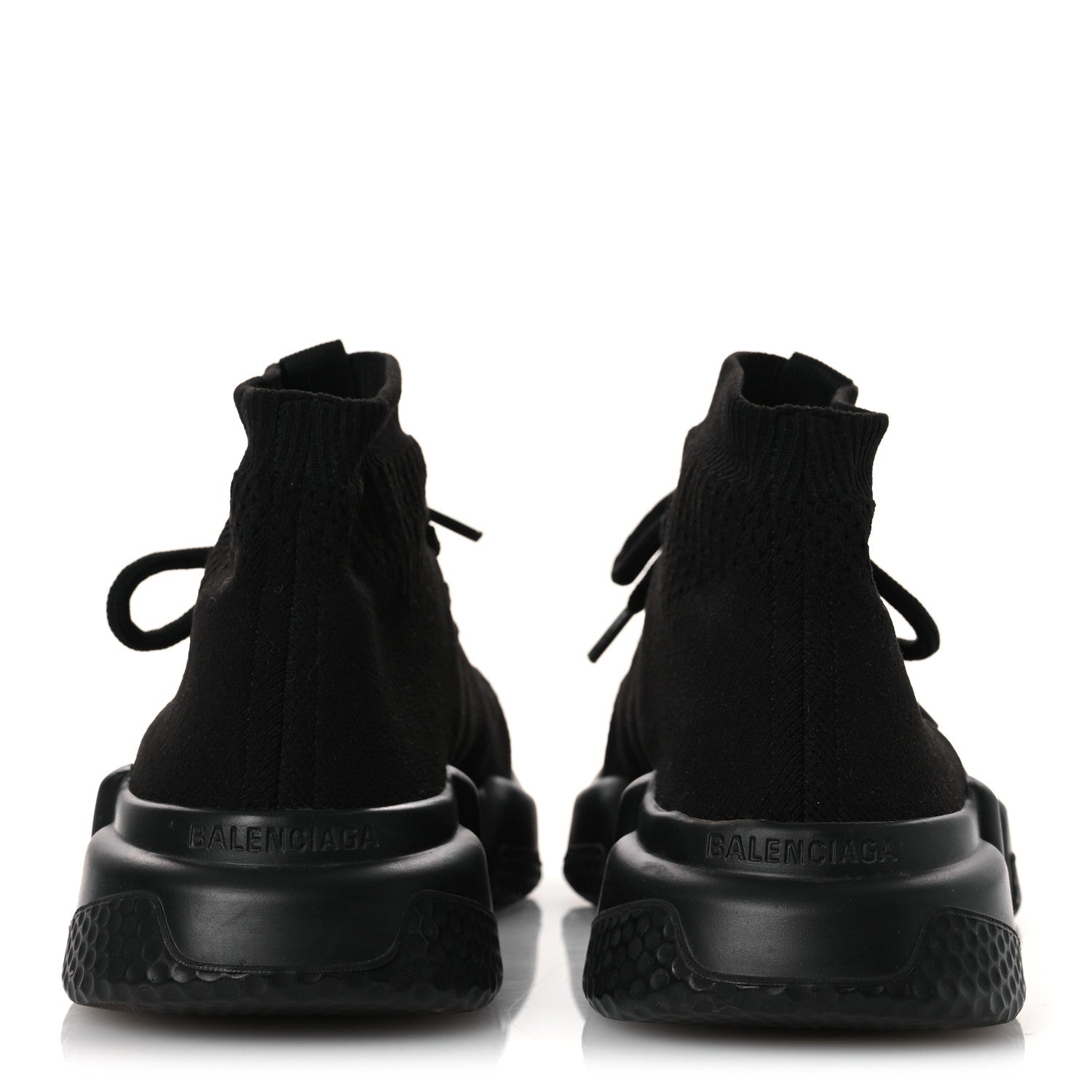 Balenciaga Recycled Knit Bi-Color Sole Womens Speed Lace Up Sneakers 38 Black White 6 of 12