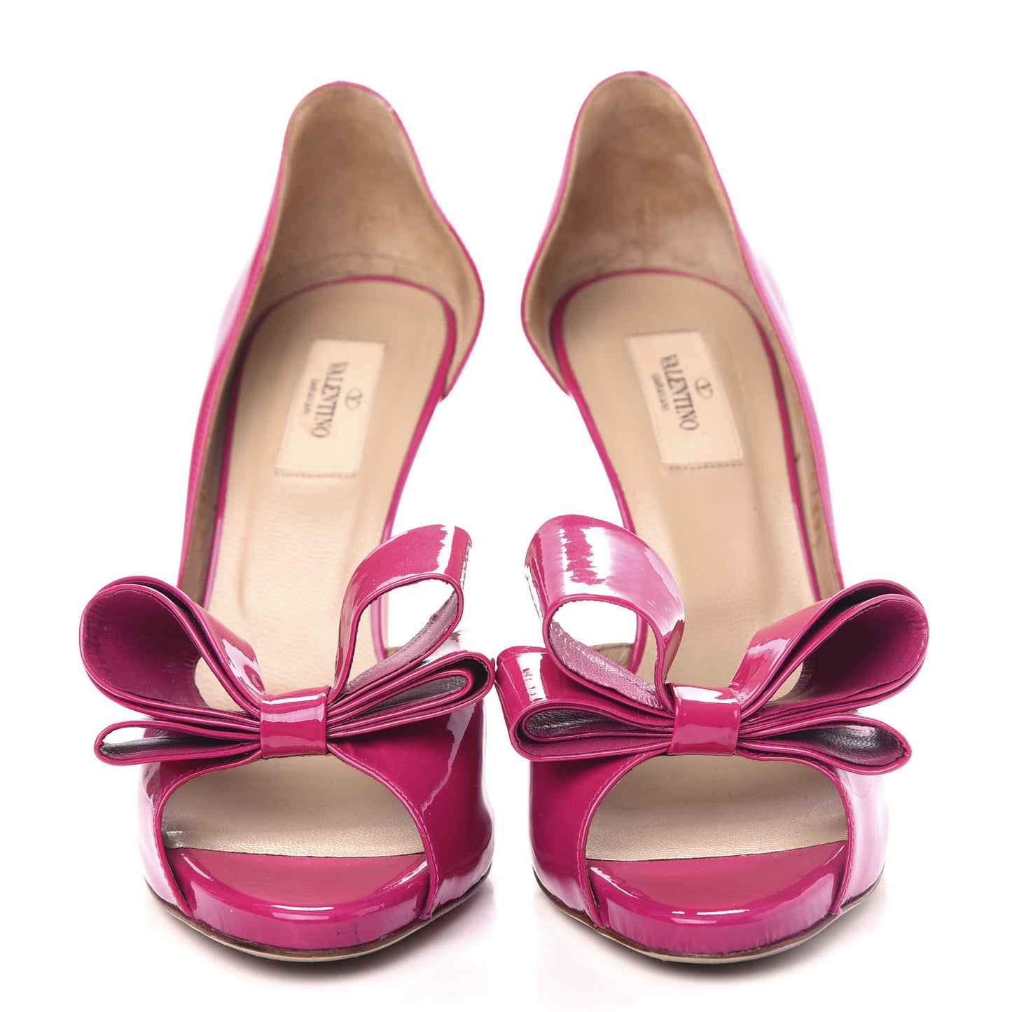 Patent Couture Bow Peep Toe d'Orsay 15/110mm Pumps 39.5 Fuchsia