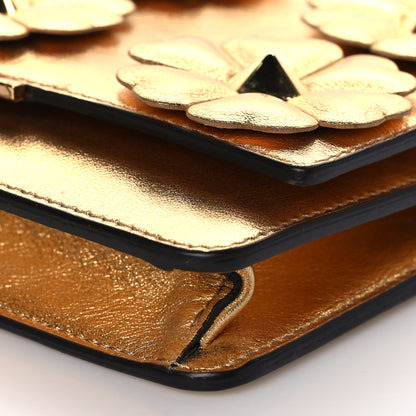 Fendi Vitello Catalan Mirror Flowerland Tube Wallet On Chain Gold 5 of 10