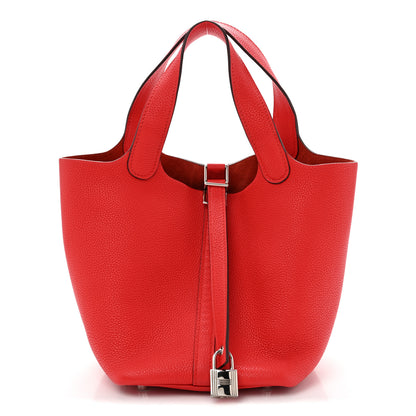 Hermes Taurillon Maurice Picotin Lock 18 PM Rouge Piment 1 of 12