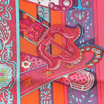 Hermes Silk Le Songe De La Licorne Scarf 90 Roes Indiene Capucine Violet 4 of 8