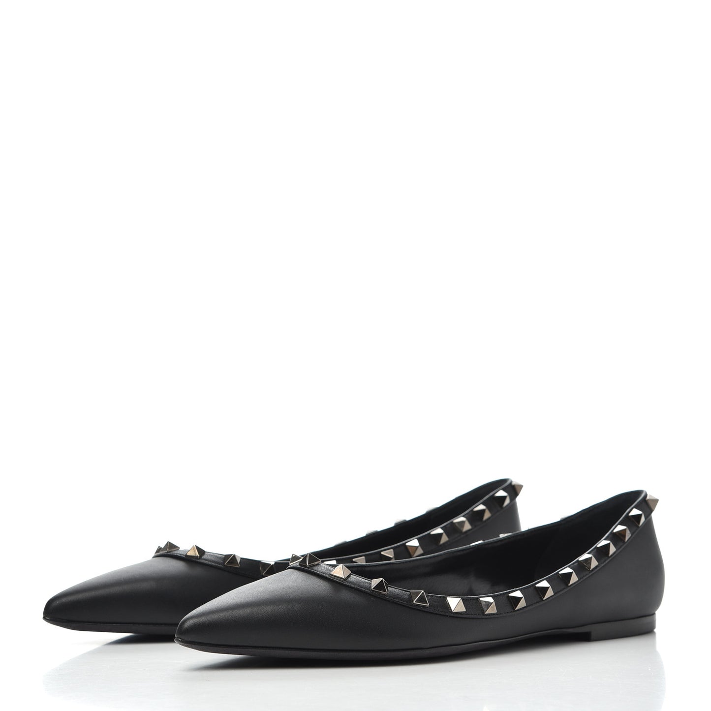Nappa Rockstud Ballerina Flats 39.5 Black