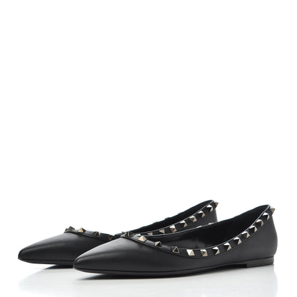 Valentino Garavani Nappa Rockstud Ballerina Flats 39.5 Black 3 of 15