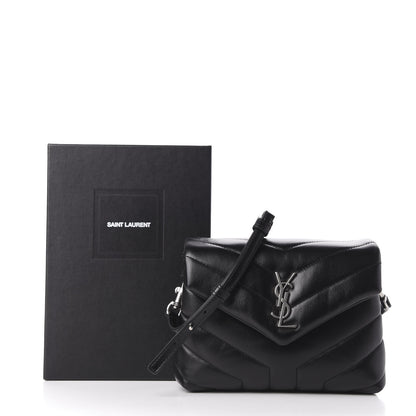 Saint Laurent Calfskin Y Quilted Monogram Toy Loulou Crossbody Bag Black 11 of 11