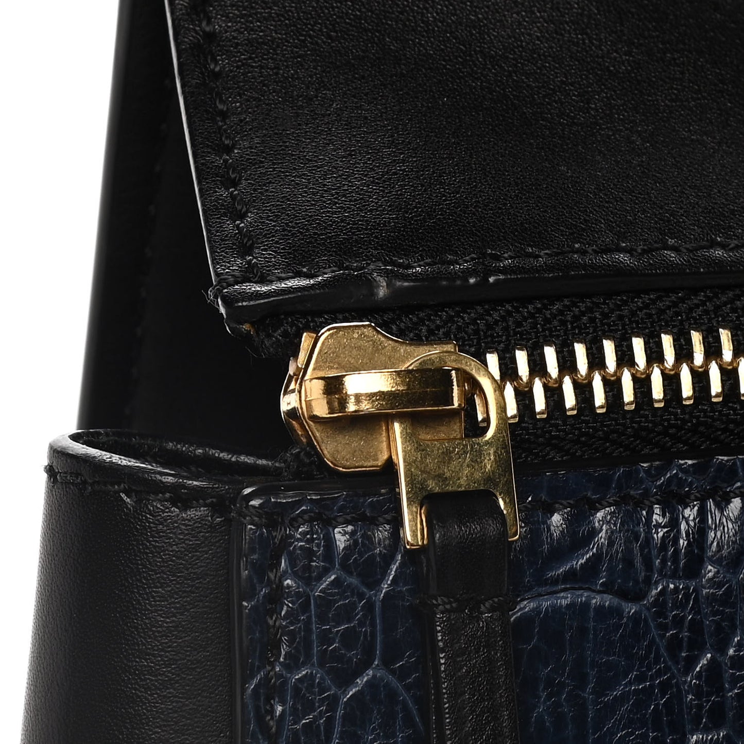Smooth Calfskin Ostrich Leg Medium Edge Shoulder Bag Black