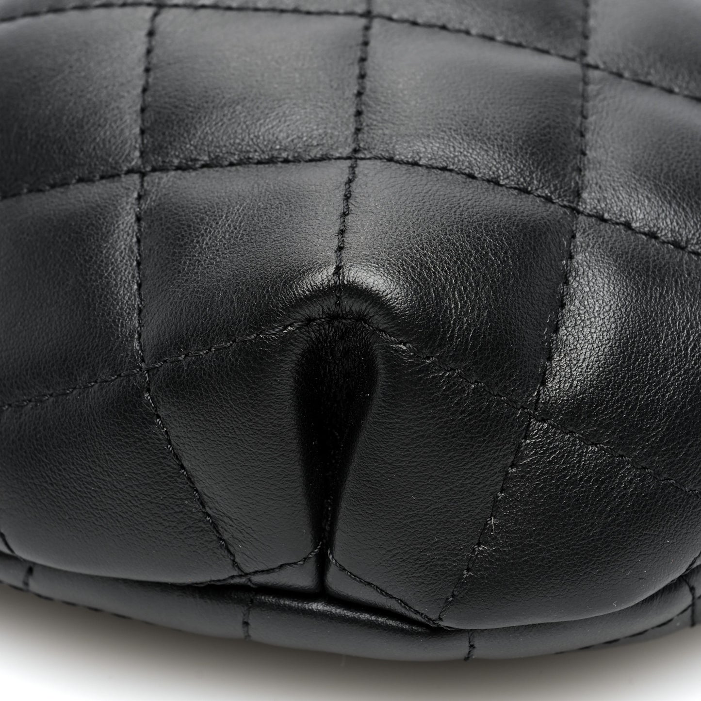 Calfskin Quilted Waist Belt Bag Black