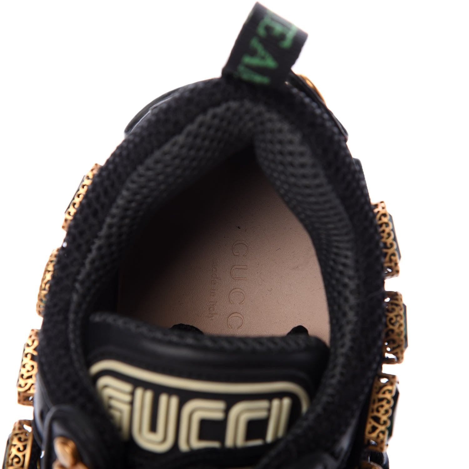 Gucci X SEGA Mesh Suede Calfskin Removable Crystals Womens Flashtrek Sneakers 36.5 Black Silver 5 of 6