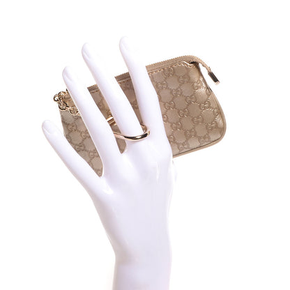 Gucci Metallic Microguccissima Key Case Golden Beige 2 of 8