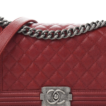 Chanel Caviar Quilted Medium Boy Flap Red 11 of 12