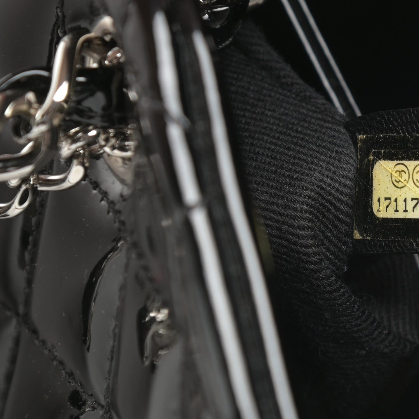 Patent Quilted Medium Just Mademoiselle Bowling Bag Black