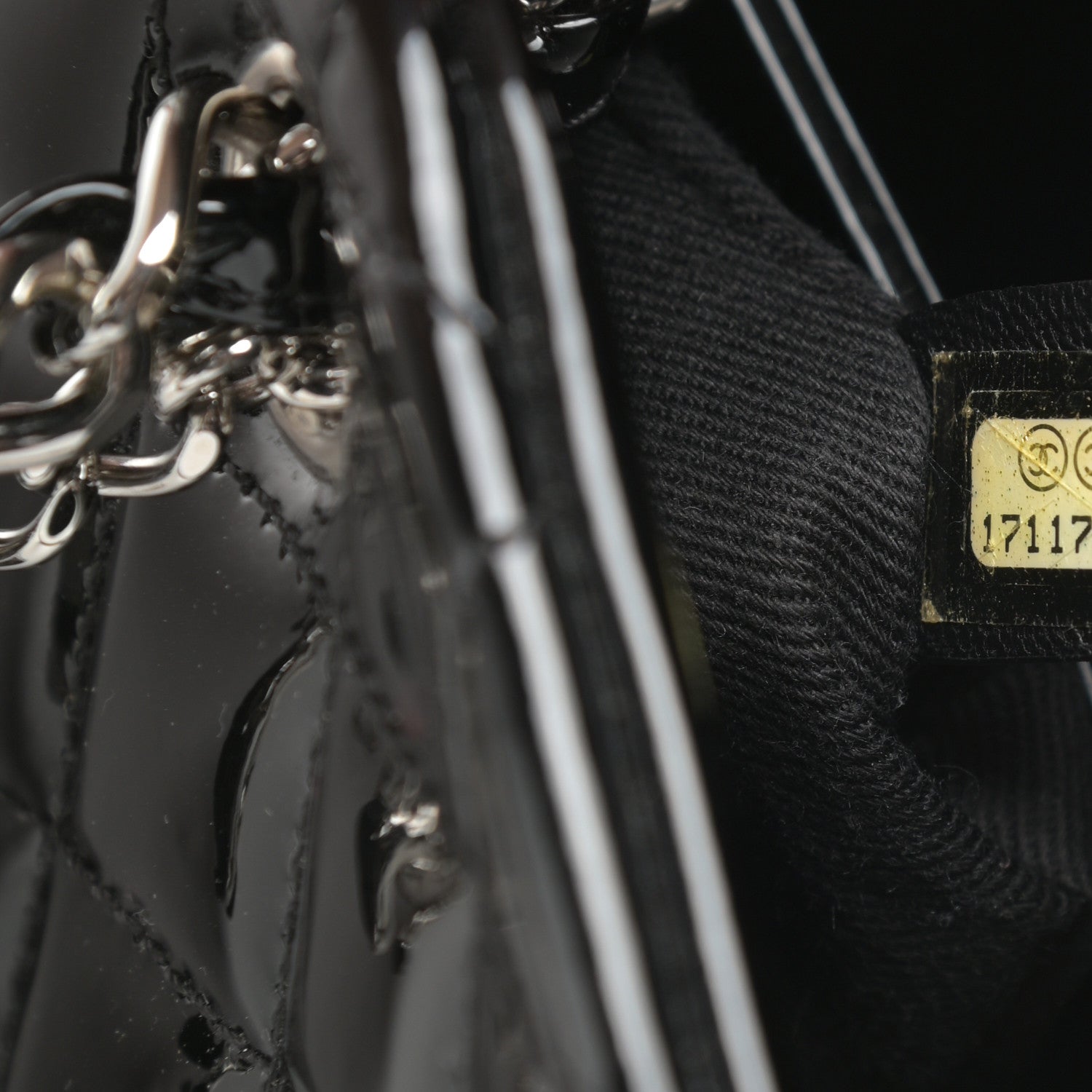 Chanel Patent Quilted Medium Just Mademoiselle Bowling Bag Black 7 of 10