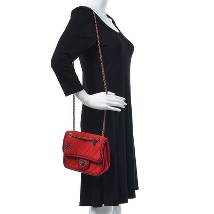 Chanel Wool Quilted Mini Edelweiss Single Flap Red 2 of 7