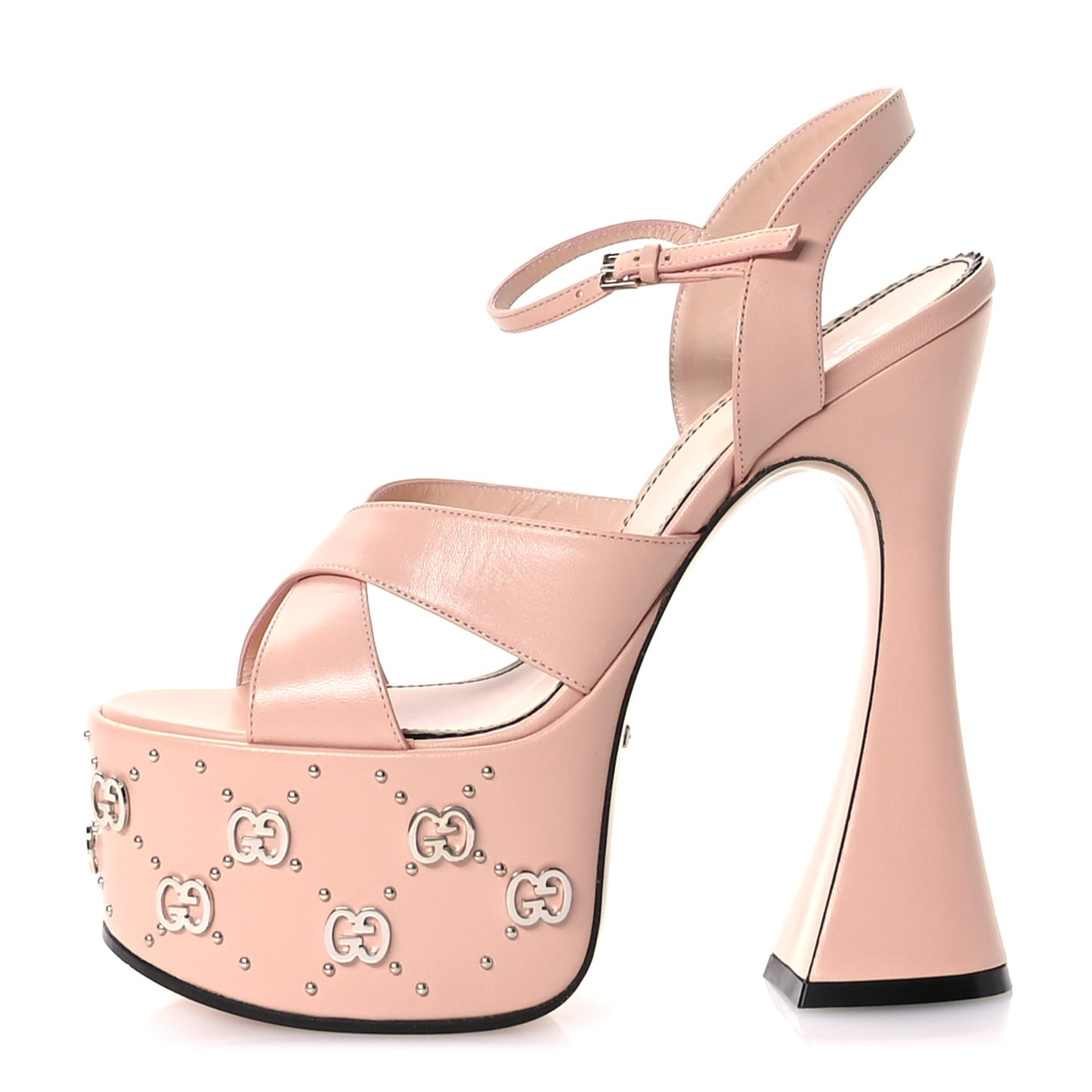 Malaga Kid Interlocking G Studs 155mm Platform Sandals 37.5 Perfect Pink