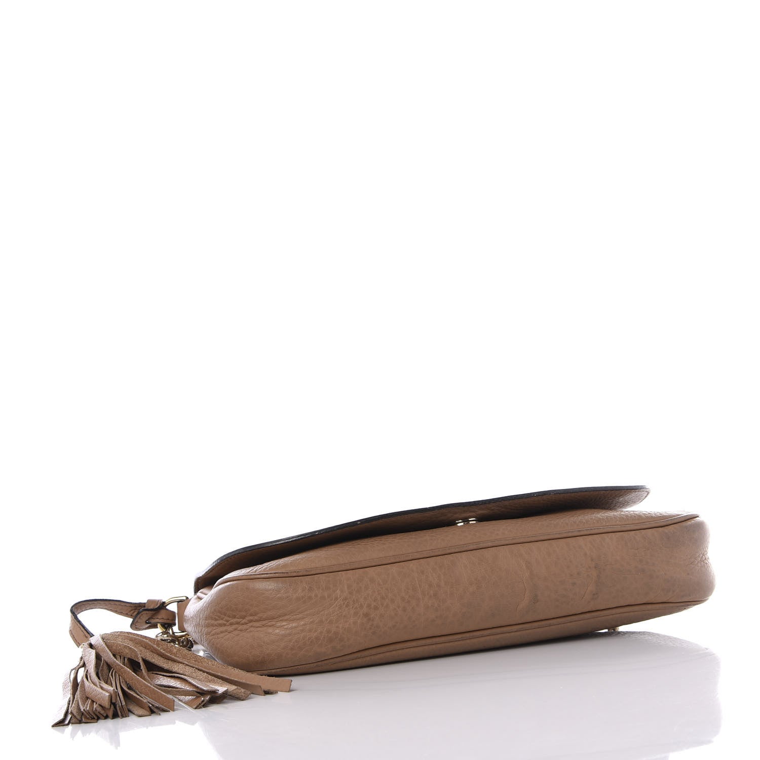 Gucci Pebbled Calfskin Medium Soho Flap Crossbody Camelia 3 of 10